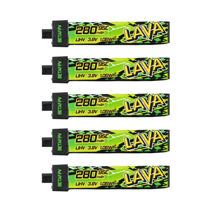 Батарея BETAFPV LAVA II 1S 280mAh 3.8V 95C BT2.0 (5 од.)