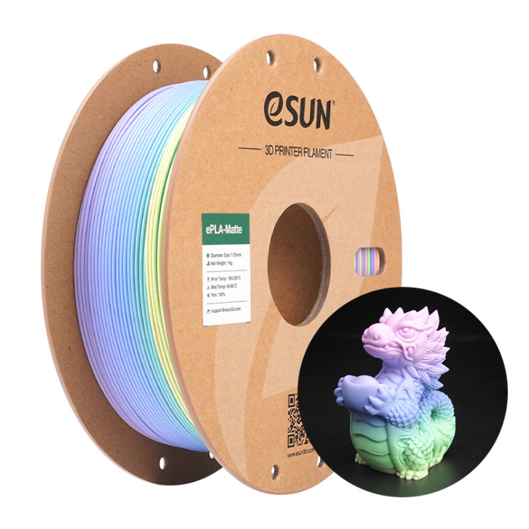Філамент (пластик) для 3D-принтера eSUN PLA-Matte Rainbow 1.75мм, 1кг - Макаронс